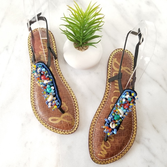 Sam Edelman Shoes - SAM EDELMAN Gabrielle Thong Flats Sandals Beads 6